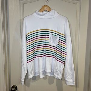 Croft & Barrow White Striped Long Sleeve Top